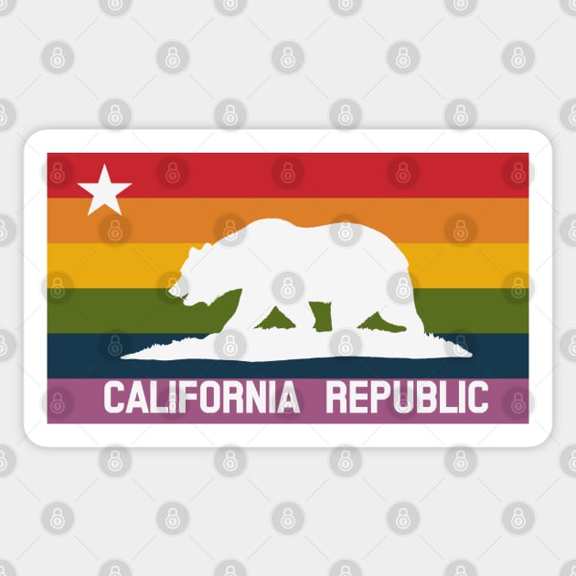 Team Rainbow LGBT Pride California rainbow flag bear Magnet by teamrainbowstore